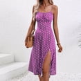 thumbnail image 1 of Ovzne Robes pour Femmes Robe d'Été Mode Décontractée Aguichant Bretelles Fendue Imprimée Col Rond Robe Grande Taille Maxi Robe Imprimée Liquidation, 1 of 7