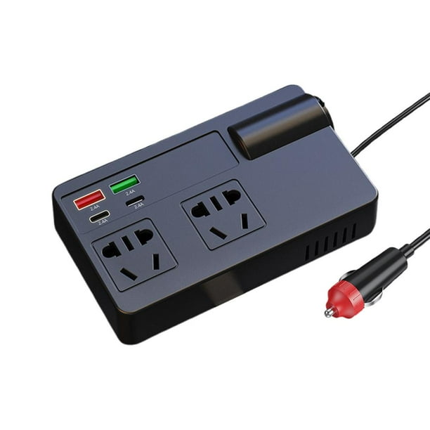 Wartleves Inversor de corriente para automóvil de 120 W, CC de 12/24 V a 220 V CA, PD, 30 W, USB-C, doble, nuevo en EE. UU.