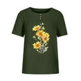 thumbnail image 4 of Offres du Jour Liquidation Iumwxz Tuniques Décontractées Amples Ajourées Hauts d'Été pour Femmes T-Shirts Graphiques Floraux Hauts à Manches à Volants Col Rond pour Femmes Offres du Jour Rendez-Vous, 4 of 4