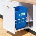 thumbnail image 1 of 40QT Pull Out Trash Can Under Cabinet with Soft-Close Slides, 13" W X 18" D Heavy Duty Under Sink Trash Can Kit for Kitchen, Garbage Can Not Included, Requires Minimum Cabinets Opening, Up to 100 lb, 1 of 7