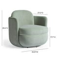 thumbnail image 3 of Wolfie Mint Green Velvet Swivel Chair, 3 of 8