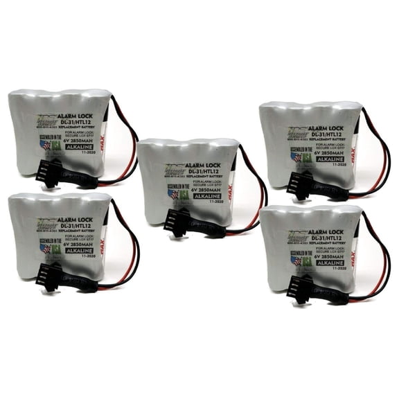 5PC Door Lock REPLACEMENT Battery DL-31, HTL12