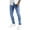 Blue, variant on Luwomo Jeans for Mens Long High Waist Straight Leg Slim Fit Trousers Outdoor Activities Denim Pants Blue,28