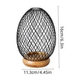 thumbnail image 3 of VAIFTILNO Stylish Candle Holder, 6.3in Clean Iron Cage Candle Stand Aroma Lamp Decor with Elongated Lampshade, Wood Base, for Tabletop, Home (Black), 3 of 7