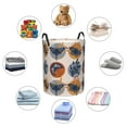 thumbnail image 4 of Picia Vintage Botanical Butterfly Art Pattern Large Laundry Basket, Waterproof, Freestanding Laundry Hamper, Collapsible Tall Clothes Hamper with Extended Handles-Medium, 4 of 6