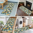 thumbnail image 5 of 2'x6' Rug Runners for Hallways Kitchen, Teal Yellow Circle Non Slip Entryway Beside Floor Carpet Runner, Geometric Abstract Art Washable Laundry Room Bedroom Throw Rugs Mat for Family Pet, 5 of 8