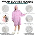 thumbnail image 5 of Wearable Oversized Blanket,Pink Breast Cancer Wearable Blanket Hoodie for Adults,Cozy Hooded Blankets with Super Pockets,Super Warm Fuzzy Pullover for Women & Men, 5 of 6