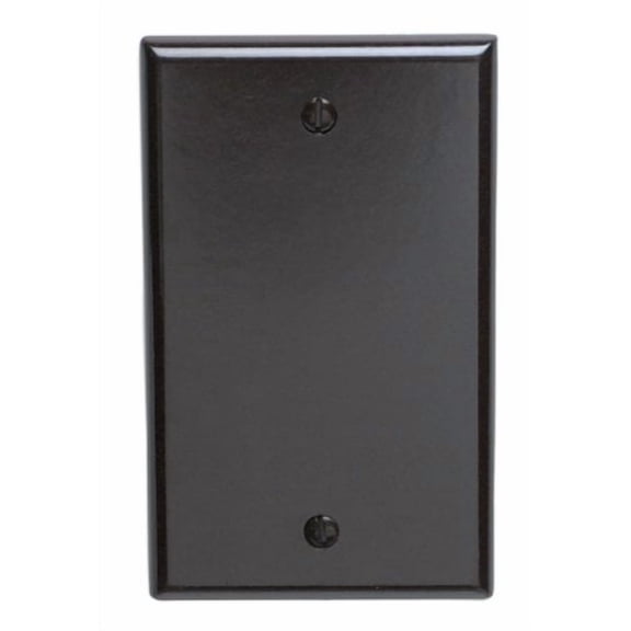 Leviton 1-Gang Blank Wall Plate, Standard Size, Thermoset Plastic, Brown Electrical Wallplate