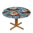 Pingxixi Christmas Dwarfs Round Tablecloth,Waterproof Tablecloth for