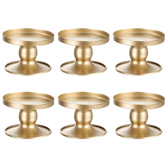 6 Pcs Gold Candle Holders for Table Centerpiece, Nordic Gold Candle Holders Bulk, Christmas Candle Holders for Pillar Candles, Iron Candle Holders for Home Decor