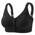 thumbnail image 2 of Bras for Women No Underwire Wireless Comfort Bralettes Front Closure Full Coverage Push Up Everyday Bra Black M, 2 of 3