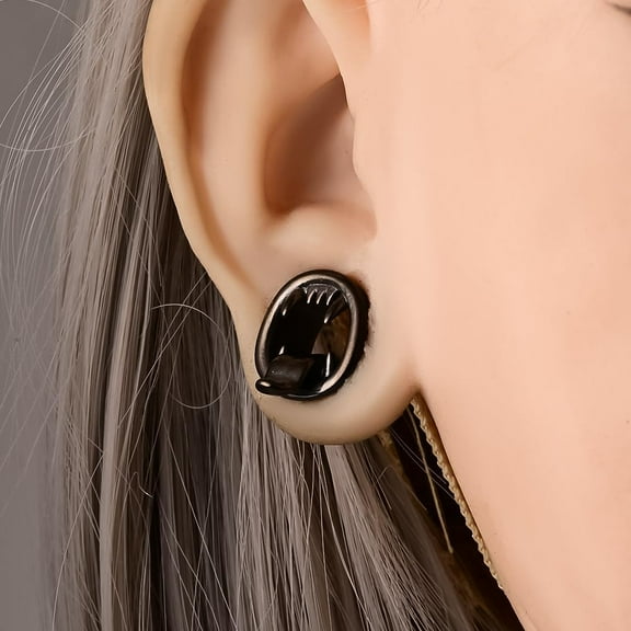 GHRTGR-2PCS Ear Gauges Monster Tongue Ear Tunnels Gauges for Ears 316L Stainless Steel Tunnels Plugs Stretcher Expander Piercing Body Jewelry
