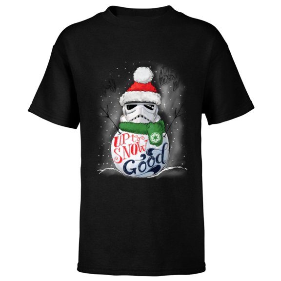 Star Wars Stormtrooper Up to Snow Good Funny Holiday - Short Sleeve T-Shirt for Kids -Customized-Black