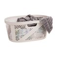 thumbnail image 2 of Mind Reader Basket Collection, Laundry Basket, 40 Liter (10kg/22lbs) Capacity, Cut Out Handles, Ventilated, Set of 2, Ivory, 2 of 8