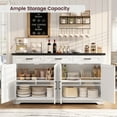 thumbnail image 3 of TEENFON Farmhouse Buffet with 3 drawers and 4 Doors, Accent Stoarge Cabinet with 2 Adjustable Shelves, for Living Room, Dinging Room, White, 3 of 8