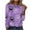 6-Purple, variant on Halloween Tops for Women Long Sleeve Crew Neck Regular Straight Cuff Casual Wear Spider Web Holiday Clothes Black 2XL