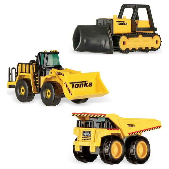 Tonka ~ Mighty Dump, Front Loader, Bulldozer ~ Metel~ 3 Vehicles