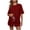 01-Red, variant on Ecqkame Two Piece Sets for Women Casual Solid Short Sleeve Crew Neck Top and Elastic Waist Pocket Shorts Vacation Daily Lounge Set Purple L
