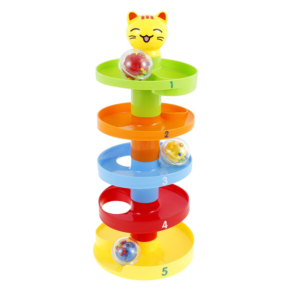 5 Layer Ball Drop and Roll Swirling Tower Toddler Ball Drop Toy Colorful Rolling Ball Tower