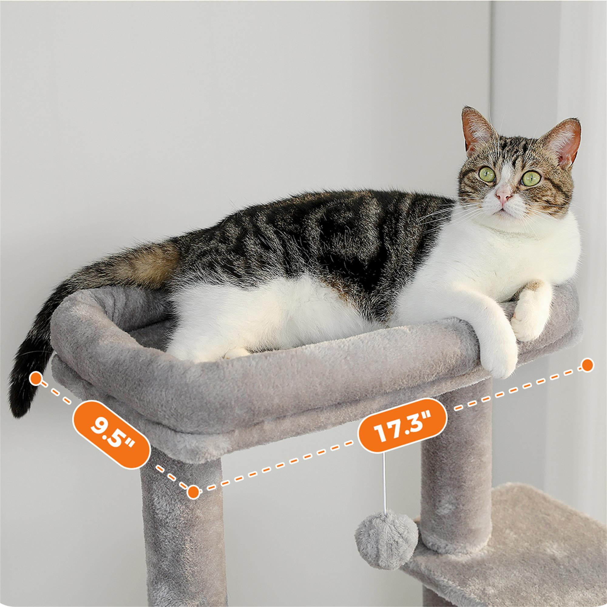 Kadyn 54" Cat Tree Tower for Big Cats, Cat Tree House Furniture with Hammock, Indoor Cat Condo for Adult Cats, Gray Kadyn 54" Cat Tree Tower for Big Cats, Cat Tree House Furniture with Hammock, Indoor Cat Condo for Adult Cats, Gray