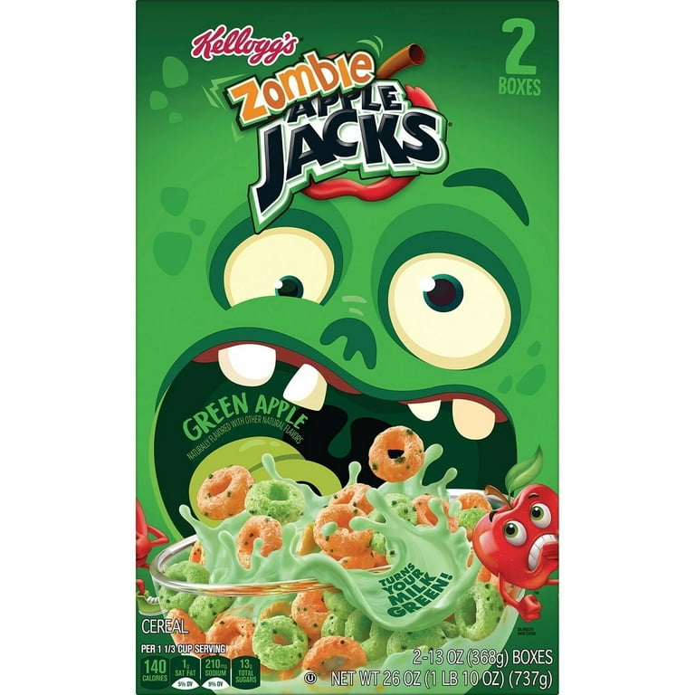 Kellogg's Apple Jack Zombie Green Apple Breakfast Cereal (26 Ounce