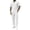 White Set for Men, variant on Mrmaere Men's Suit Set Loose Solid Pattern For Various Types Versatile Design For Multiple Occasions Black L