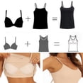 thumbnail image 3 of Plus Size Tank Tops with Built in Bra Womens Soft Cotton Basic Tee Scoop Neck Spaghetti Strap Summer Camisoles (3XL, Beige), 3 of 8
