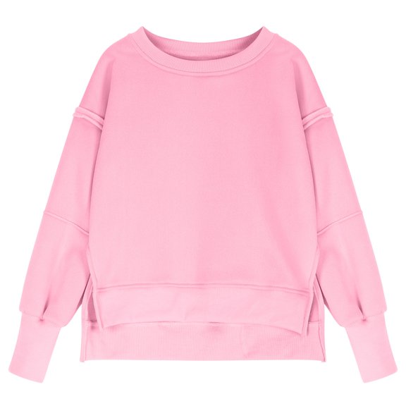 Oversized Sweatshirts for Teen Girls Crewneck Long Sleeve Solid Color Pullover Tops Kids Fall Winter Warm Cute Trendy Clothes