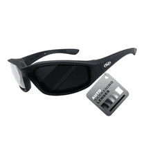 Global Vision 24 Kickback Photochromic Motorcycle Sunglasses Antifog Padded Black Frame Clear to Super Dark Lenses Z87.1