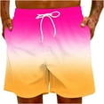 thumbnail image 6 of IYTR Athletic Shorts for Men Elastic Waist Drawstring Beach Shorts with Pockets Lightweight Summer Gradient Color Casual Shorts Multicolor_C XXXXXL, 6 of 7