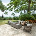 thumbnail image 4 of Elementi Andes Propane Fire Pit for Outside Outdoor Firepit Table with Internal Tank Holder Firepit Concrete Rectangular Fire Table Patio Heater Fireplace 60,000 BTUs - Light Grey, 66 x 32 Inches, 4 of 11