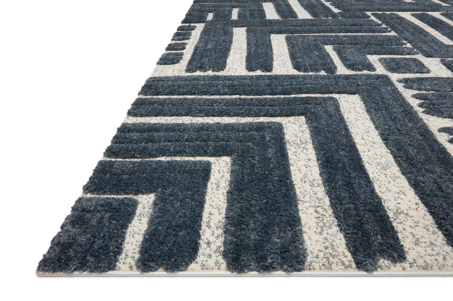 Loloi Hagen HAG-05 Blue / White Geometric Area Rug 5'-3" x 7'-8"