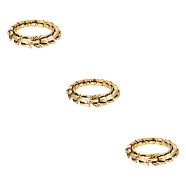 Thinsony Distinctive Gothic Punk Dragon Scale Bangle 48 inches Cool and Contemporary Gold 7.48 Inch 3Set