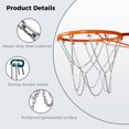 thumbnail image 2 of Metal Basketball Nets, Galvanized Steel Chain Basketball Net with 12 Hooks for Most Standard Hoops in Indoor Outdoor Courts, Heavy Duty Metal Chain Replacements, 2 of 6