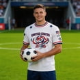 thumbnail image 4 of Fgvctg Patriotic USA Soccer Jersey for Men 2026 Soccer Jersey, Star Pattern USA Flag Patriotic Short Sleeve Football Tee Fan Training Shirt Light Blue 3XL, 4 of 5