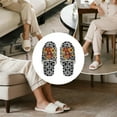 thumbnail image 6 of COEQINE Highland Cattle Bedroom Slippers Women Black Cow Print Open Toe House Sandals Comfy Quiet Slip On Home Slides Fuzzy Slippers for Women Indoor, Reusable Washable Guest Footwear, 46-47, 6 of 7