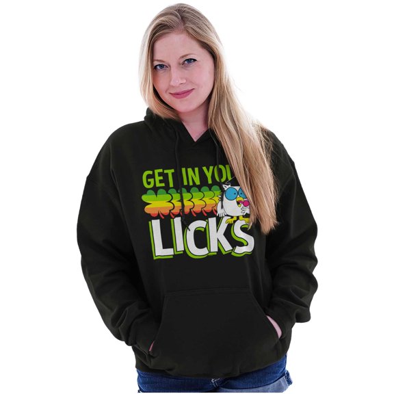 St Paddys Get In Your Licks Candy Owl Hoodie Sweatshirt Women Men Brisco Brands S