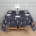 thumbnail image 3 of Dark Blue Sun Moon Cloud Pattern Square Tablecloth,Waterproof Square Table Cover,Wipeable Spillproof Washable Table Cover for Home Kitchen Party Decor 42"X42"(107x107cm), 3 of 6