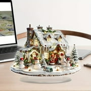 PEIBang Christmas Table Decorations,Snow House Decor Christmas Centerpiece,Christmas Village Houses for Home Office