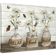 thumbnail image 4 of Farmhouse Bathroom Decor Wall Art Rustic White Daisy Flower Bathroom Pictures Canvas Print Country Bathroom Relax Soak Unwind Sign Artwork Aesthetic Home Decor for Bathroom Framed 8"x12", 4 of 4