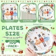 thumbnail image 4 of Neighborly Nook 100 Pcs 7 Inch Christmas Paper Plates Bulk Christmas Party Plates Disposable for Xmas Holiday Party Supplies Dishware(Nutcracker), 4 of 12