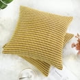 thumbnail image 4 of Unique Bargains 2-Pack 3D Corduroy Decorative Throw Pillow Covers Yellow 26" x 26", 4 of 8