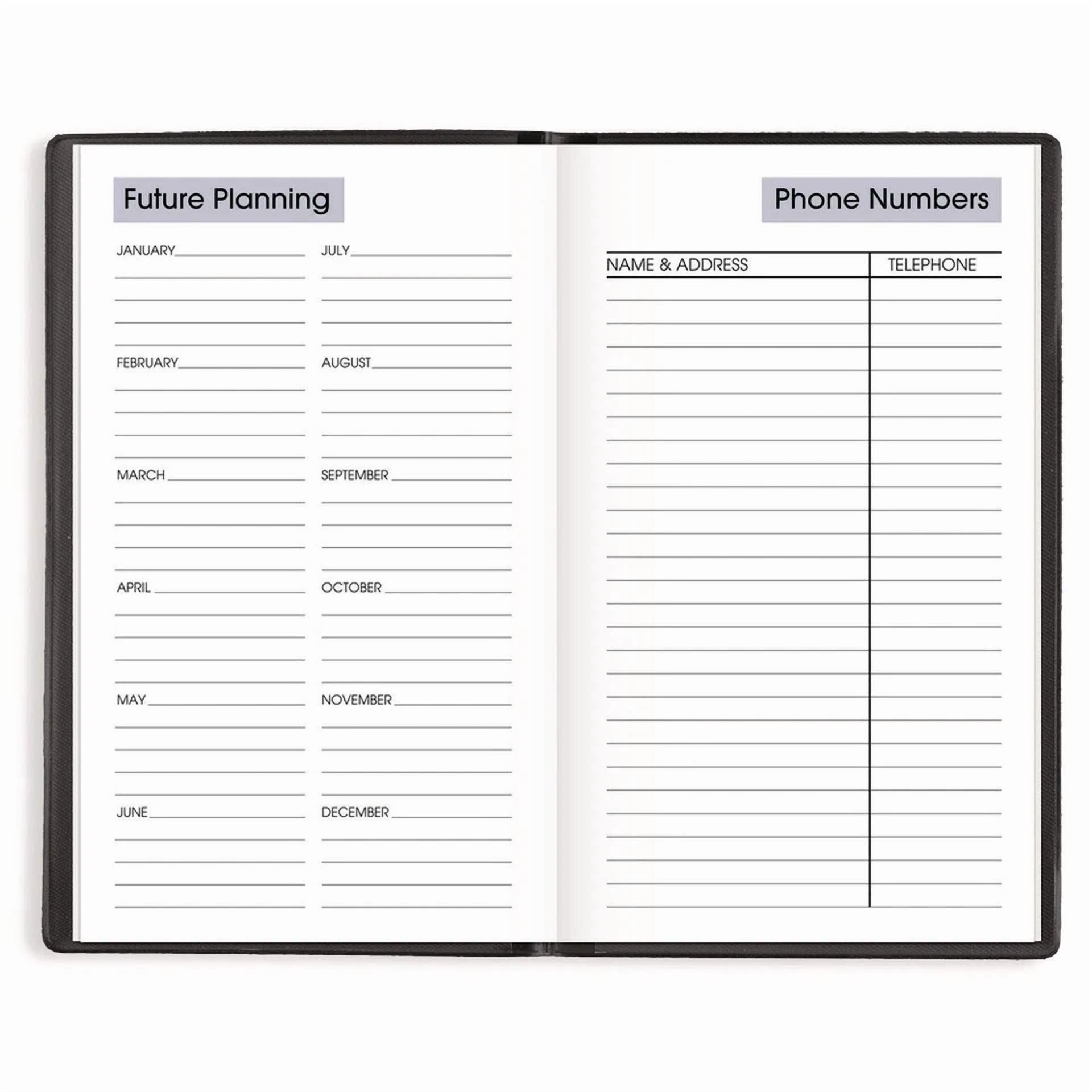 Acco Sk4800 6" X 3.5" Jan-Dec 2026 Weekly Pocket Planner - Black Cover New
