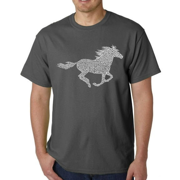 LA Pop Art Men's Word Art T-Shirt - Horse Breeds