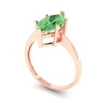 thumbnail image 2 of Solitaire Engagement Ring for Women - 2.5ct Simulated Green Diamond in 14K Rose Gold Promise Ring, 2 of 5