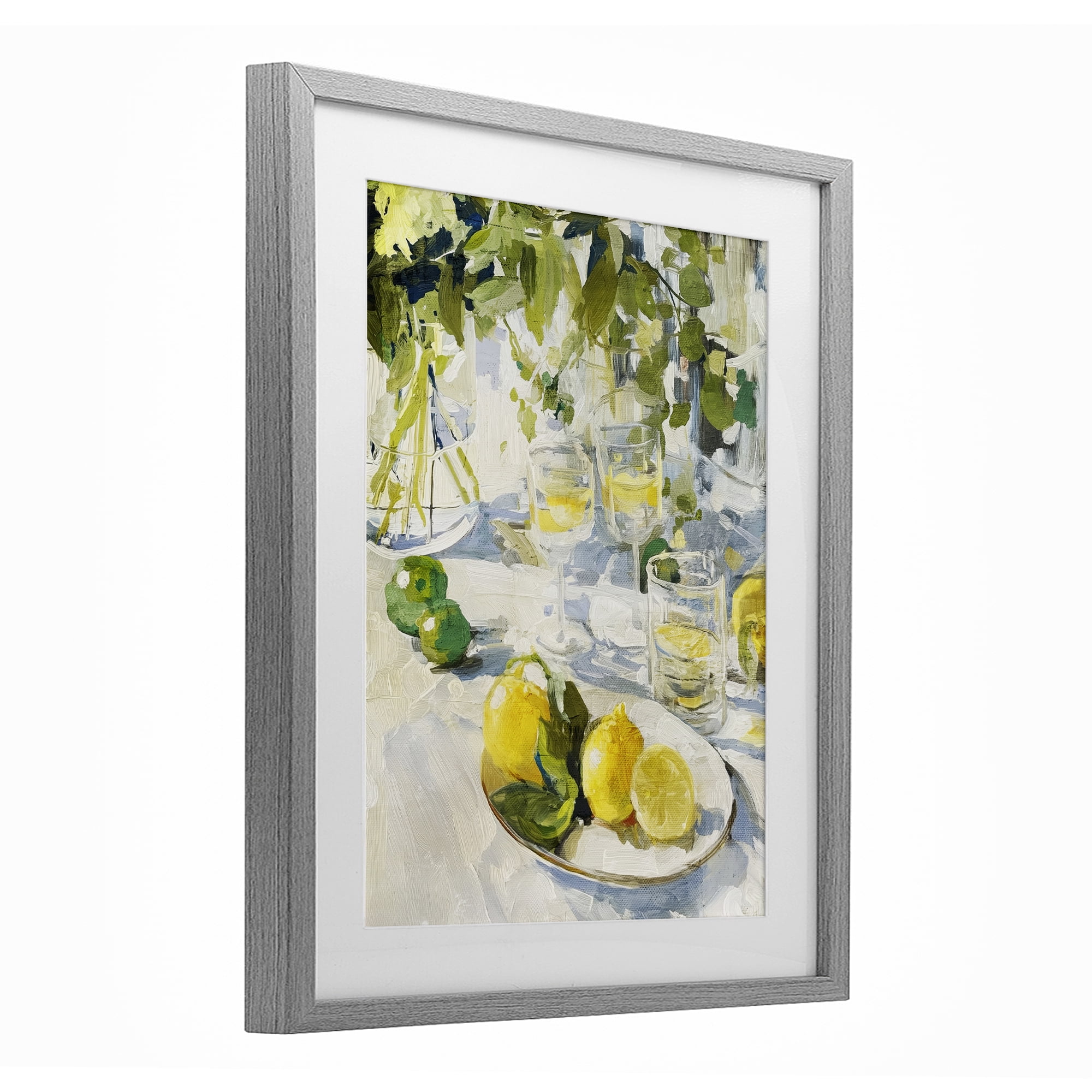Stupell Industries Meringue Lemons Table Spread Gray Framed Print Under Glass, design by Annabelle Hall