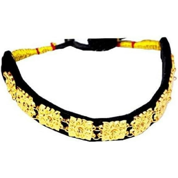 BishtHub Fashion Artificial Gold Plated Pahadi Traditional Gadhwali Kumauni Black Guloband Necklace Set for Women - Pack Of 1