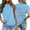 Sky Blue, variant on 250Th Anniversary Usa Shirt Women Independence Day Bow Knot Print Crew Neck Short Sleeve Tops for Everyday Wear Women's T Shirts Black L