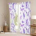 thumbnail image 3 of Erosebridal Rustic Plant Lavender Black Out Curtains,Wild Animal Butterfly Curtains Pack of 2 (42x63 Each) For Men Women, 3 of 7