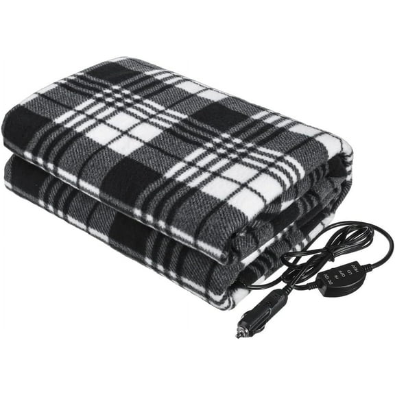 Heated Car Blanket, Travel Blanket with Temperature Controller-12-Volt Electric Blanket for Car, Truck, SUV, or RV, Camping Heater-Road Trip Must Haves(58"x45")
